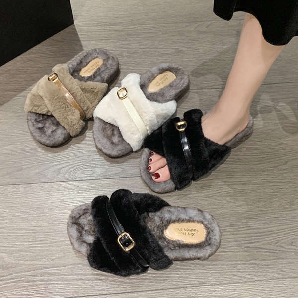 Dép Lông Xù Đế Mềm Thời Trang Thu Đông 2023