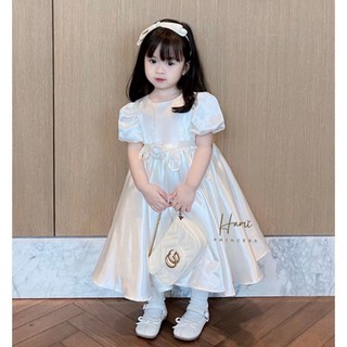𝐂𝐚𝐦𝐞𝐥𝐥𝐢𝐚 𝐃𝐫𝐞𝐬𝐬 - Váy Hoa Trà HM43 Chất Lụa Nhũ Hàn ( ảnh chính chủ )
