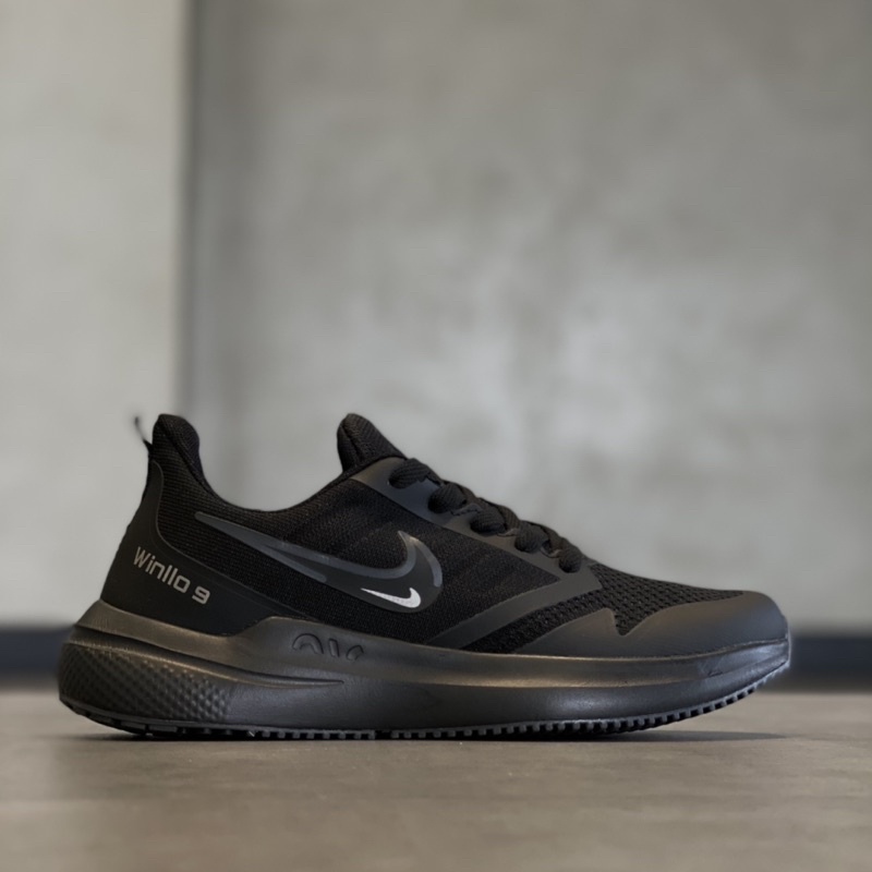 Giầy thể thao chạy bộ gym nam full đen A152