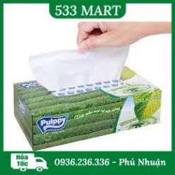 Khăn giấy lụa Pulppy hương trà xanh 2 lớp hộp 100 tờ