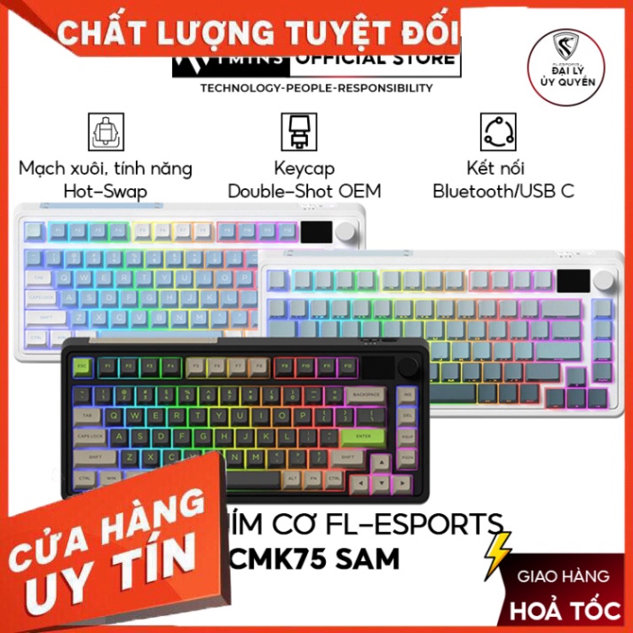 Bàn phím cơ FL-Esports CMK75 SAM - Hàng chính hãng - Bảo hành 12 tháng