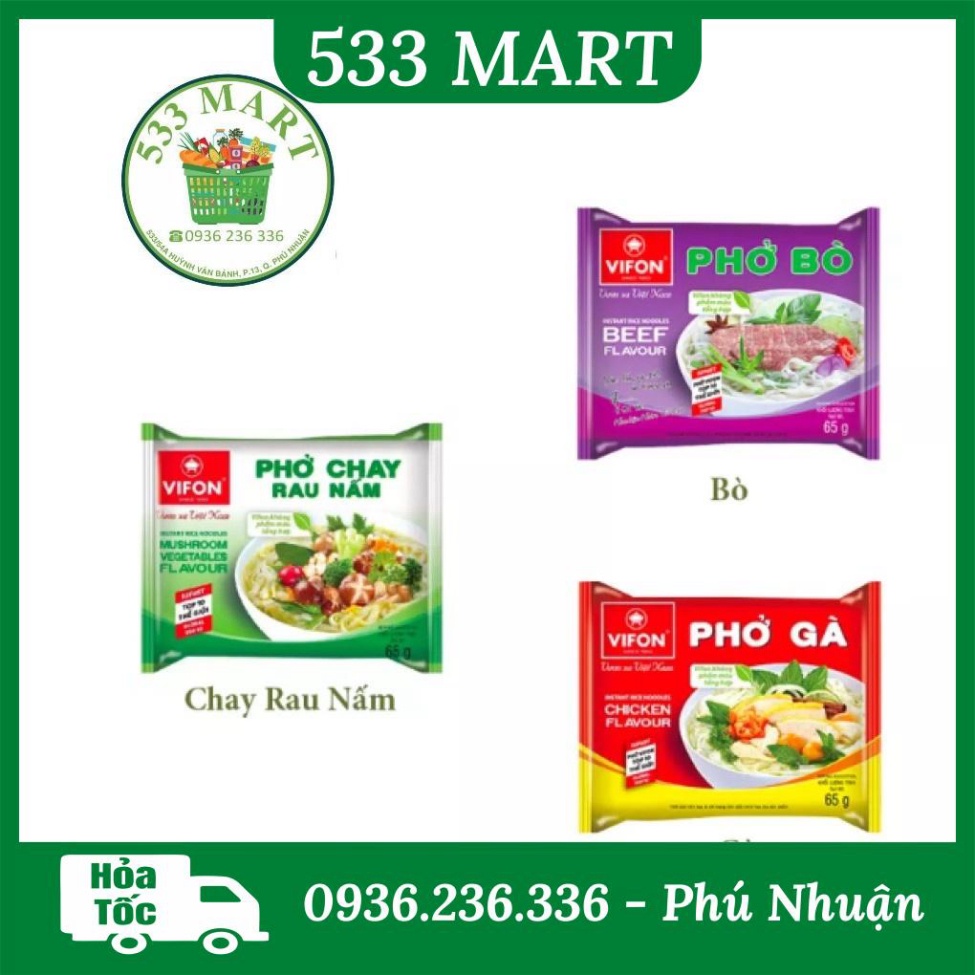 [GÓI LẺ] Phở bò/Gà Vifon gói 65g