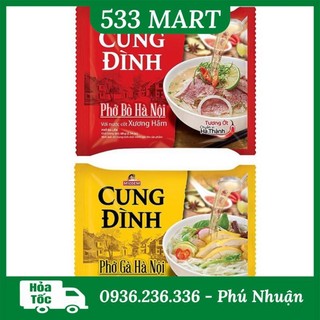 Thùng 30 gói phở cung đình hà nội vị bò / gà chuẩn vị hà thành gói 73g