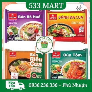 Bánh đa cua, bún tôm, bún bò huế, bún riêu cua vifon gói 60g