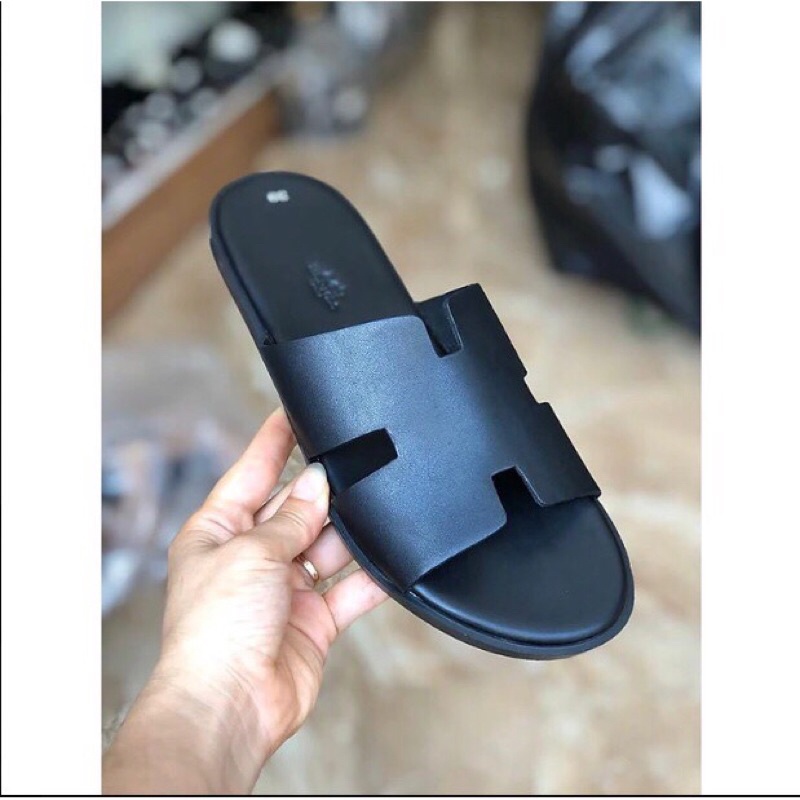 Dép H nam- dép quai ngang da 2 lớp ,hàng full êm chân,thời trang ...