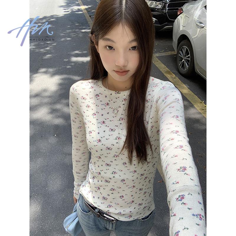 Áo sweater Dệt Kim In Hoa Phong Cách Mới Mùa Thu 2023 Cho Nữ