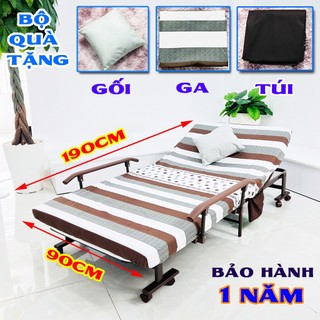 Giường nệm gấp xếp gọn nâng đầu Hàn Quốc SUMIKA 339 Tặng kèm gối (rộng 90cm,dài 192cm,cao 35cm, tải trọng 300kg)