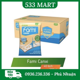 Thùng 40 bịch sữa đậu nành fami nguyên chất, fami canxi x 200ml