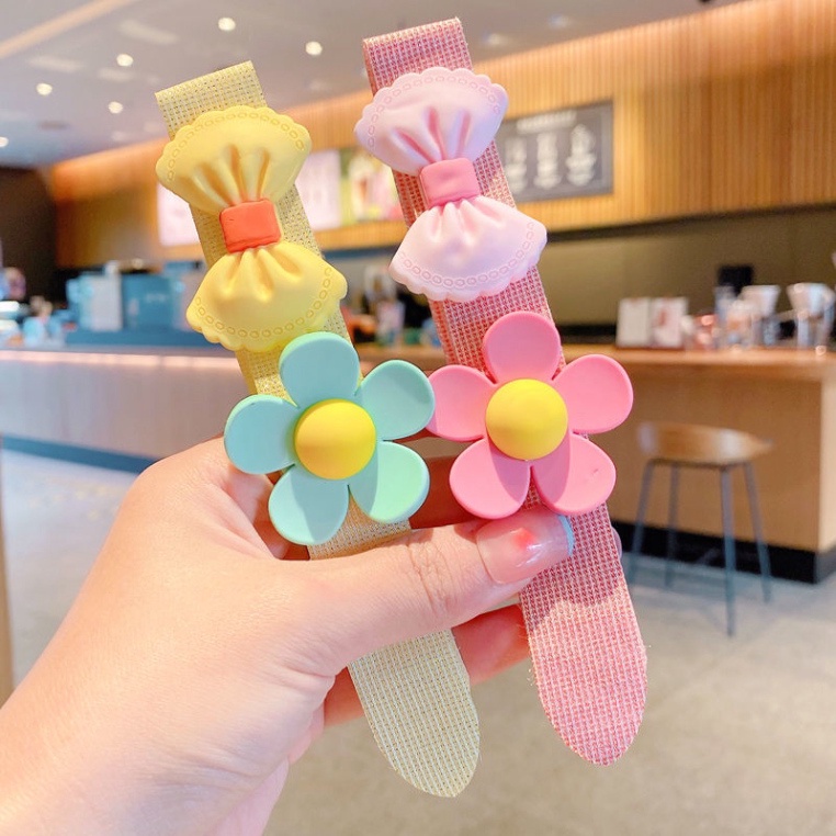 Băng Đô Cài Tóc Khóa Dán Họa Tiết Hoạt Hình Phong Cách Hàn Quốc Đáng Yêu Cho Bé Gái