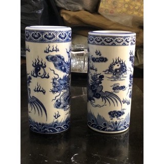 Ống cắm hương - Ống cắm hương men lam