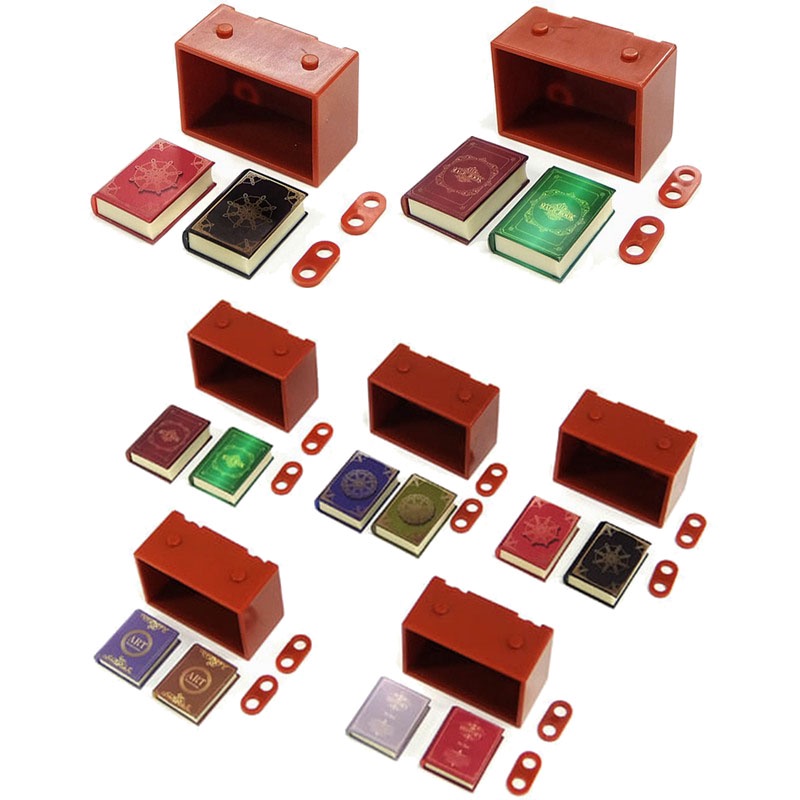 Đồ Chơi Mô Hình Cuốn Sách Và Kệ Sách Thần Kỳ mini Dễ Phối Đồ Dùng Cho Bé