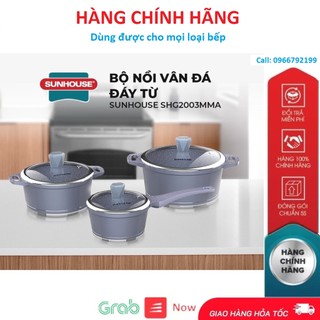 Bộ nồi quánh vân đá đáy từ SUNHOUSE SHG2003MMA ✅ Hàng Chính Hãng
