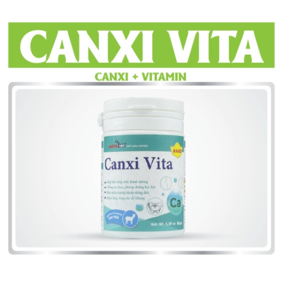 CANXI VITA NANO hộp 50g 100 viên giúp thú cưng chắc khỏe xương phát triển tốt bồi bổ canxi cho chó mèo AMITAVET STORE