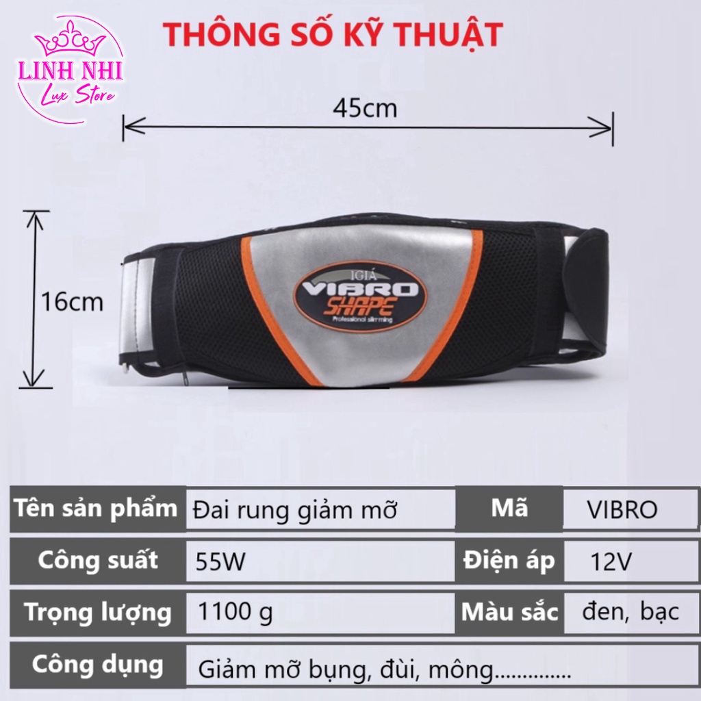 Đai Massage Giảm Mỡ Bụng - Máy Rung Giảm Mỡ Toàn Thân Hiệu Quả - Linh Nhi Lux Store