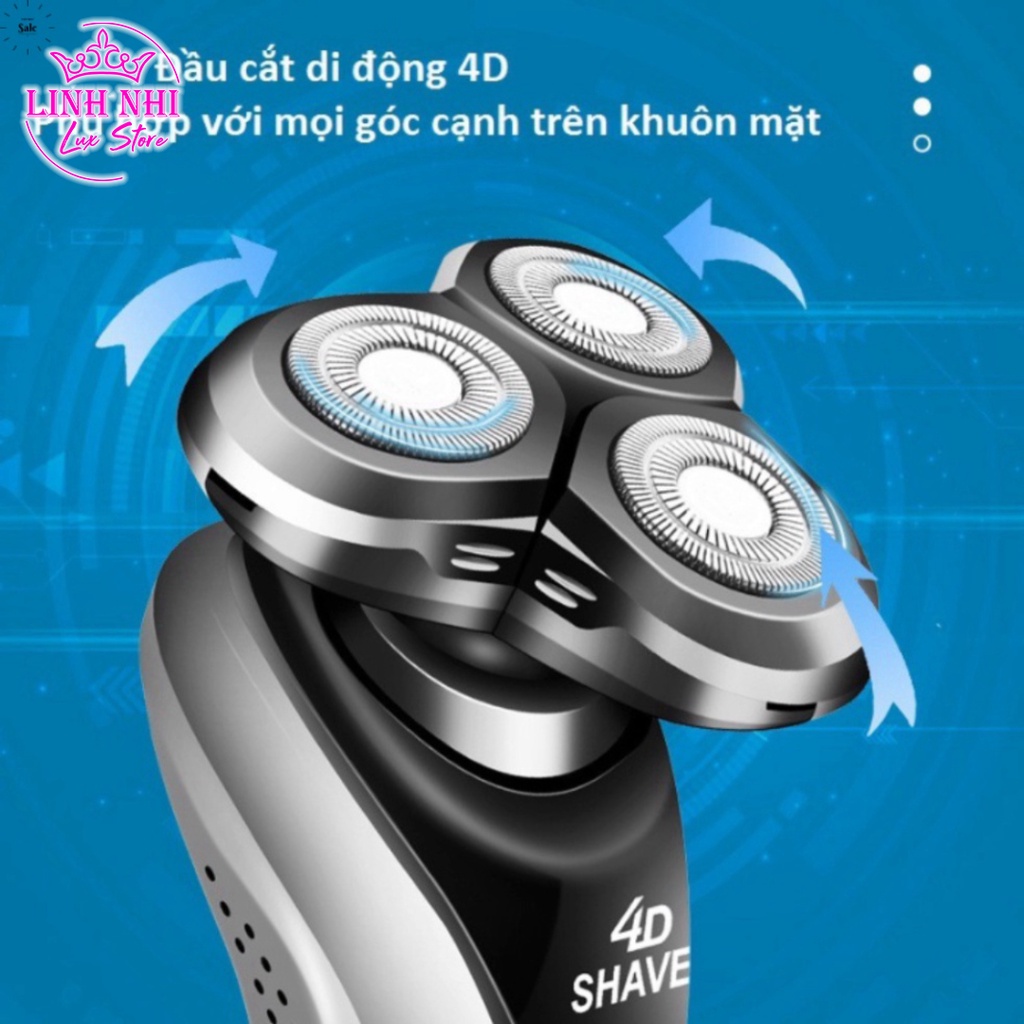 Máy cạo râu SK1588 3 in 1 thông minh, chống nước cao cấp - Cạo sạch râu, lông mũi, lông chân - Linh Nhi Lux Store