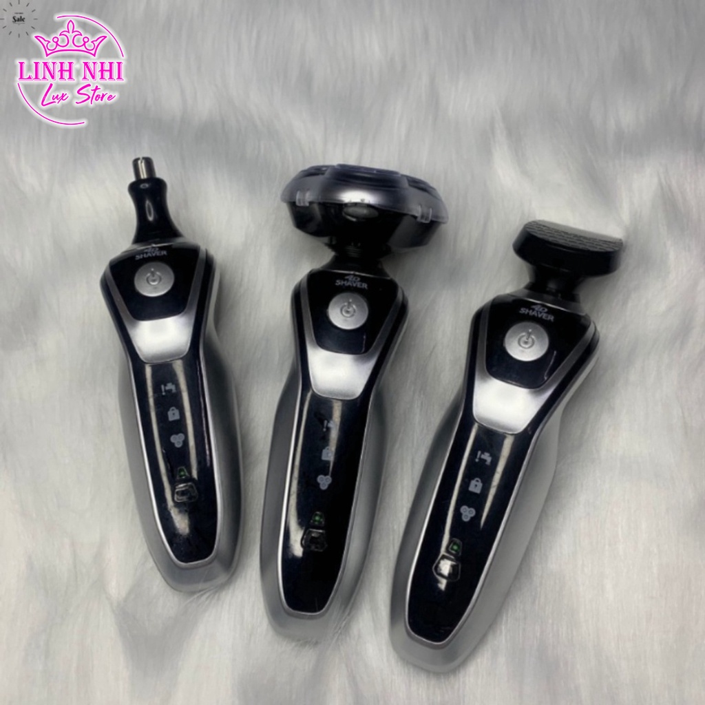 Máy cạo râu SK1588 3 in 1 thông minh, chống nước cao cấp - Cạo sạch râu, lông mũi, lông chân - Linh Nhi Lux Store