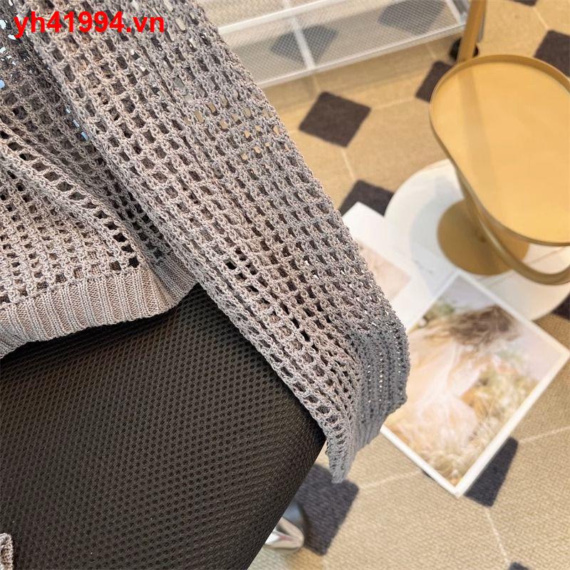 Áo Dệt Kim Tay Dài Chống Nắng Thiết Kế Lưới Thời Trang Mùa Thu Cao Cấp Cho Nữ