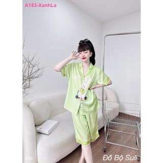 Pijama Nữ Lụa Cao Cấp Lửng A183 - Đồ Bộ Suli