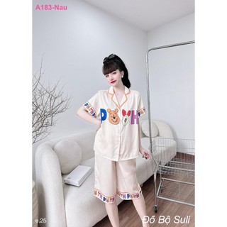 Pijama Nữ Lụa Cao Cấp Lửng A183 - Đồ Bộ Suli