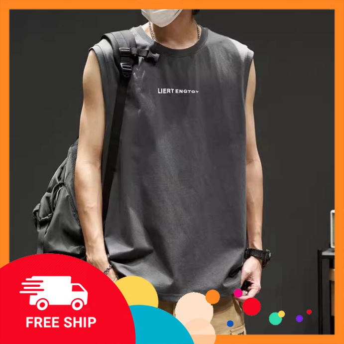 Áo ba lỗ - Áo Tank Top unisex IN LIERT ENGTG,  cotton 100% co giãn, thoáng mát