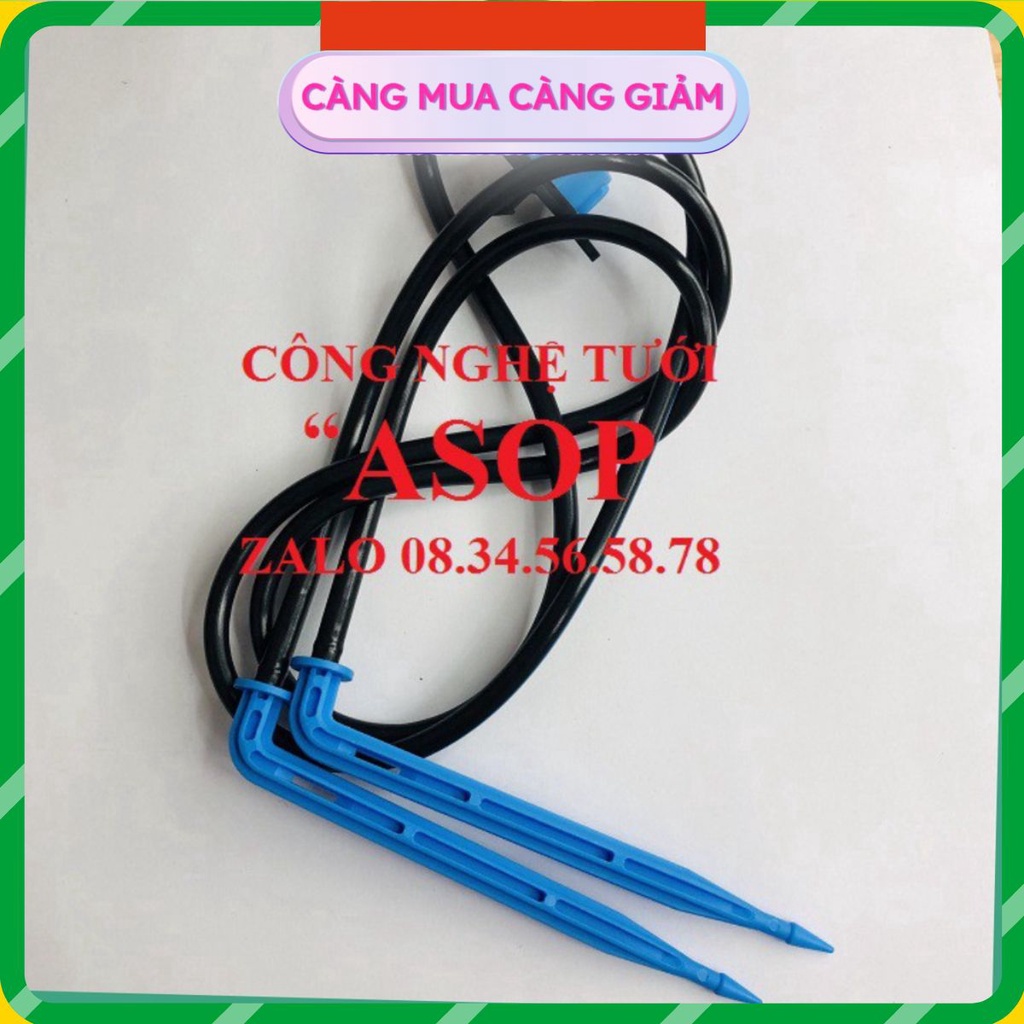 Bán 10 Bộ tưới nhỏ giọt 2 que cắm 10CM CÓ ĐẦU TƯỚI BÙ ÁP CÓ RỈ 8L-H chất lượng tốt. - Làm vườn