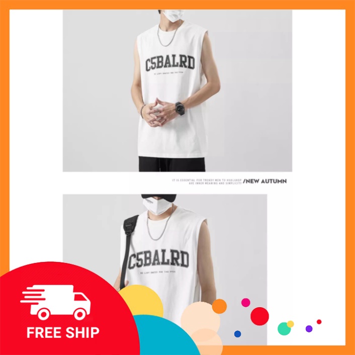 Áo ba lỗ - Áo Tank Top unisex IN C5BALRD, chất cotton 100% co giãn, thoáng mát