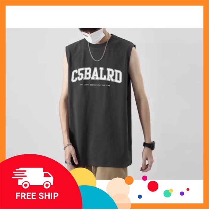 Áo ba lỗ - Áo Tank Top unisex IN C5BALRD, chất cotton 100% co giãn, thoáng mát