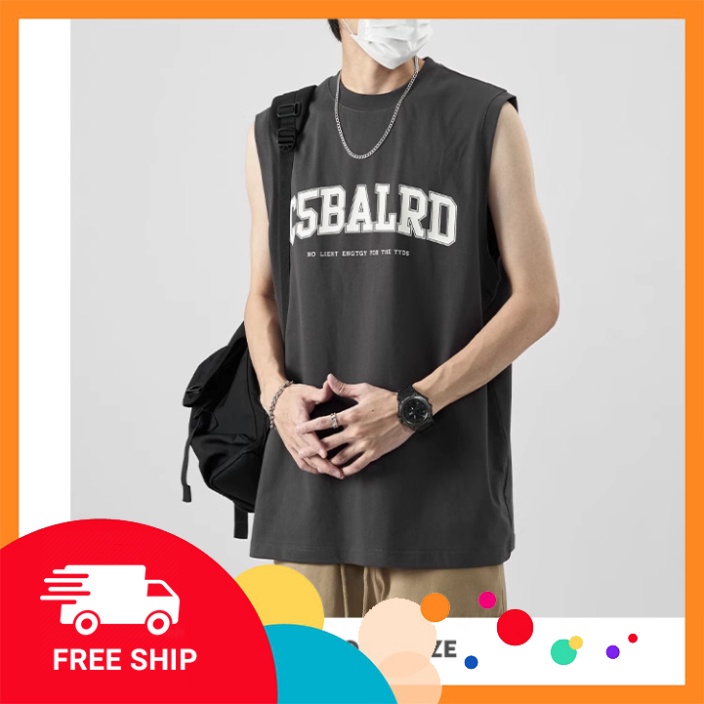 Áo ba lỗ - Áo Tank Top unisex IN C5BALRD, chất cotton 100% co giãn, thoáng mát