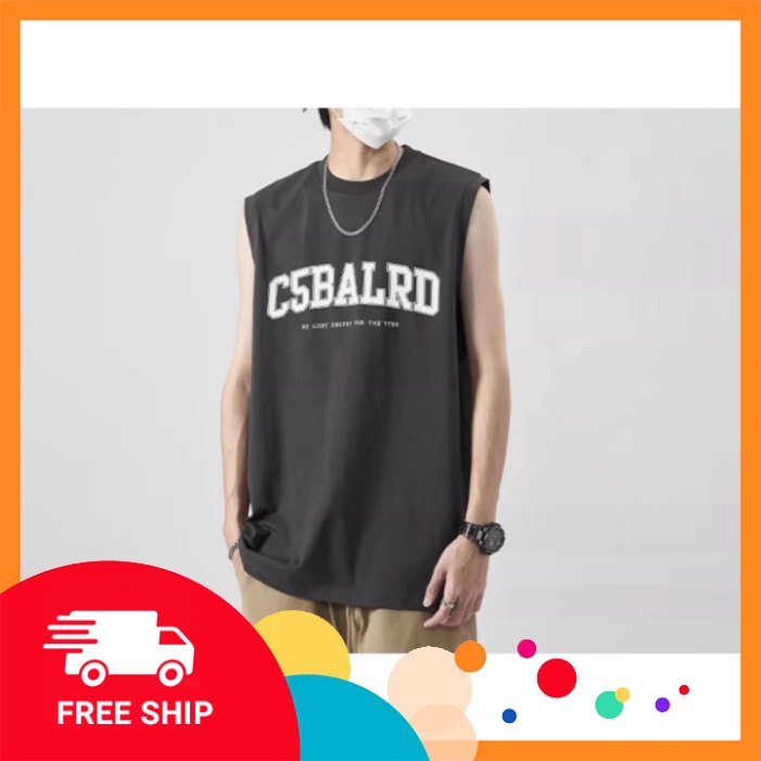 Áo ba lỗ - Áo Tank Top unisex IN C5BALRD, chất cotton 100% co giãn, thoáng mát