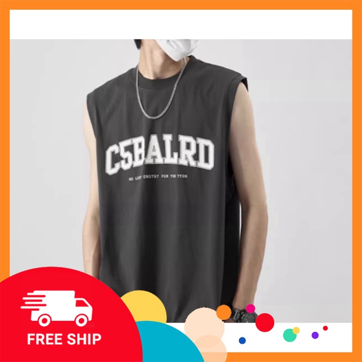 Áo ba lỗ - Áo Tank Top unisex IN C5BALRD, chất cotton 100% co giãn, thoáng mát