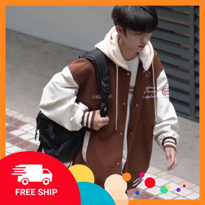 Áo hoodie nữ - khoác nỉ Bomber Unisex MISTERHIZII phối viền, có mũ 2 lớp phong cách Hàn Quốc