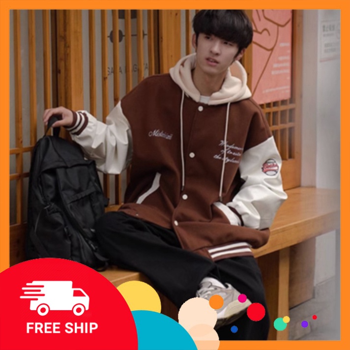 Áo hoodie nữ - khoác nỉ Bomber Unisex MISTERHIZII phối viền, có mũ 2 lớp phong cách Hàn Quốc