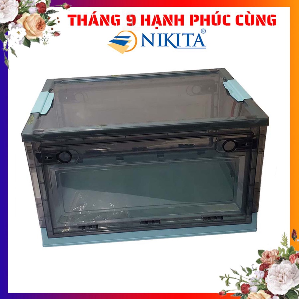 Hộp nhựa, thùng nhựa NIKITA, bền bỉ với thời gian, có bánh xe di chuyển, có khớp xếp chồng lên nhau - 2023