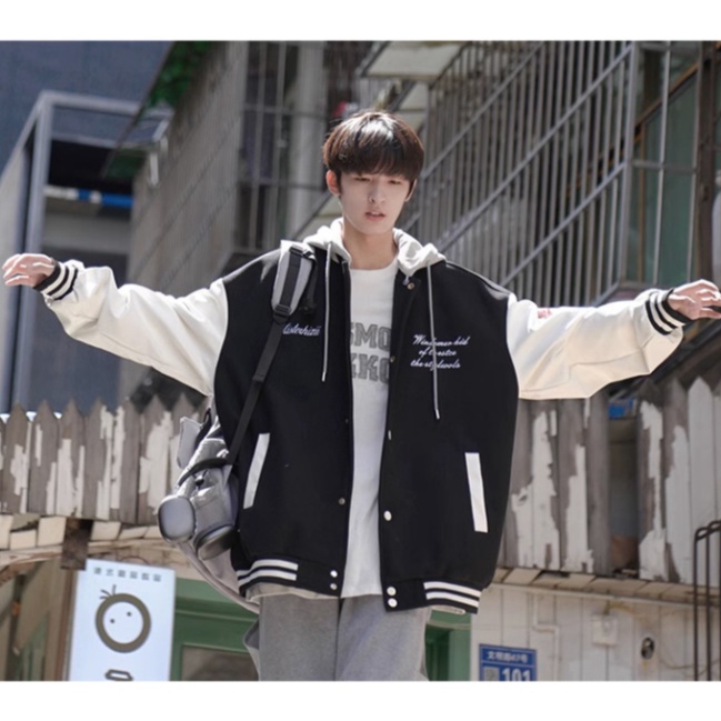 Áo Bomber Unisex MISTERHIZII, Áo khoác nỉ Hoodie mũ trùm đầu 2 lớp thân áo 1 lớp cúc bấm, phong cách Hàn Quốc