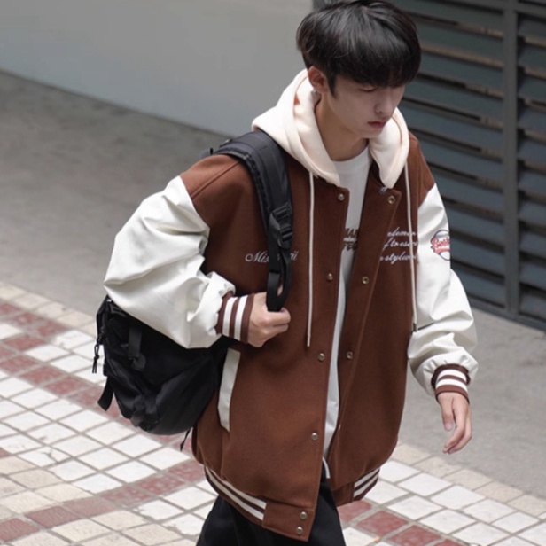 Áo Bomber Unisex MISTERHIZII, Áo khoác nỉ Hoodie mũ trùm đầu 2 lớp thân áo 1 lớp cúc bấm, phong cách Hàn Quốc