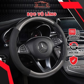 Bọc Vô Lăng Cacbon Cao Cấp, Chống Trơn, Chống Trượt - Full Logo Các Hãng Xe