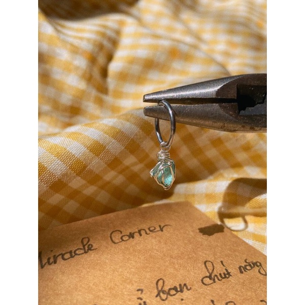Khuyên tai handmade đ.á Apatite xanh bình yên