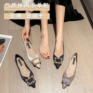 Giày búp bê nữ đế bệt mũi nhọn đế bệt mùa xuân