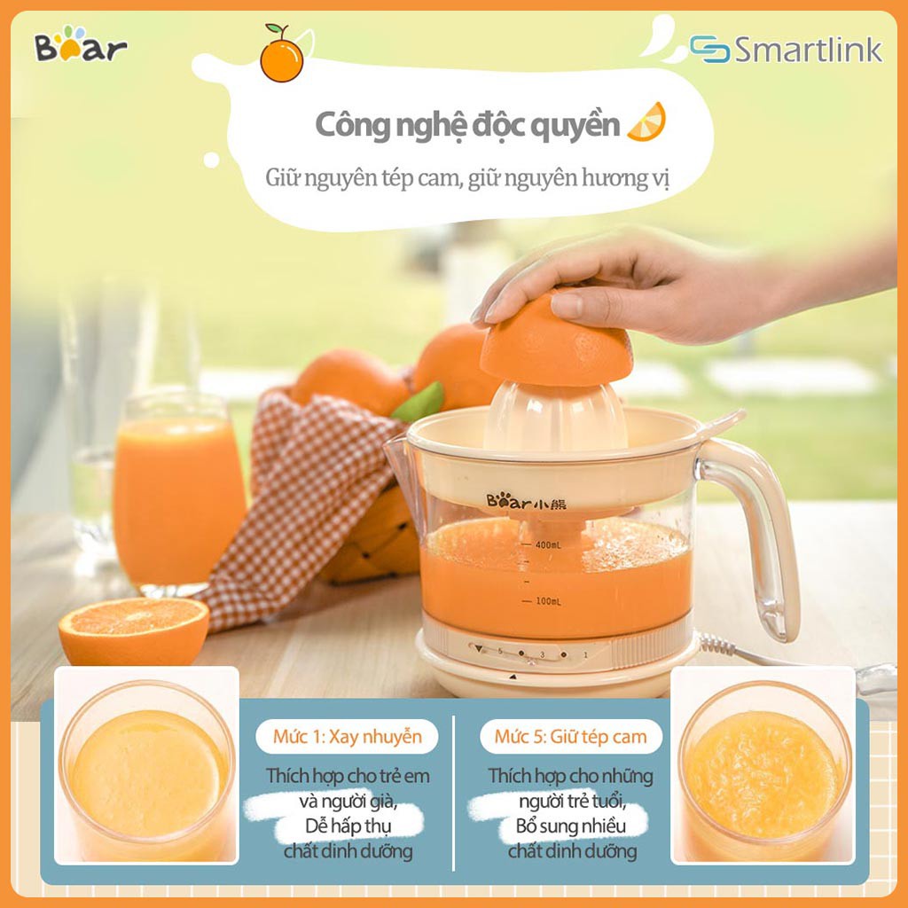 Máy vắt cam cho gia đình tự động tiết kiệm thời gian hai chiều Bear CZJ-A04B1 - Hàng Chính Hãng - Bảo Hành 18 Tháng