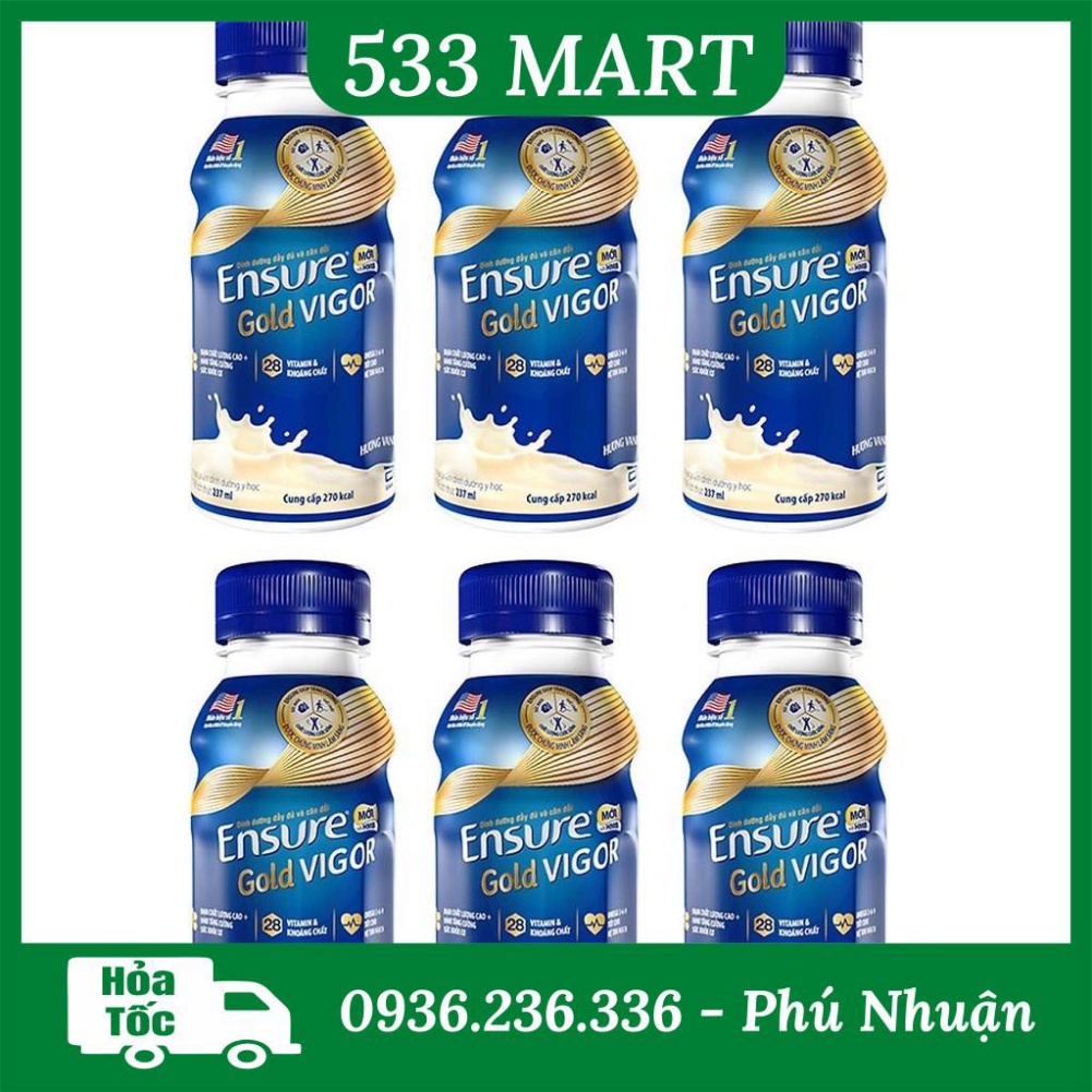 [HỎA TỐC HCM] Lốc 6 chai sữa nước Ensure Gold Vigor 237ml