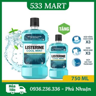 Nước súc miệng Listerin Cool Mint 750ml tặng chai 250ml