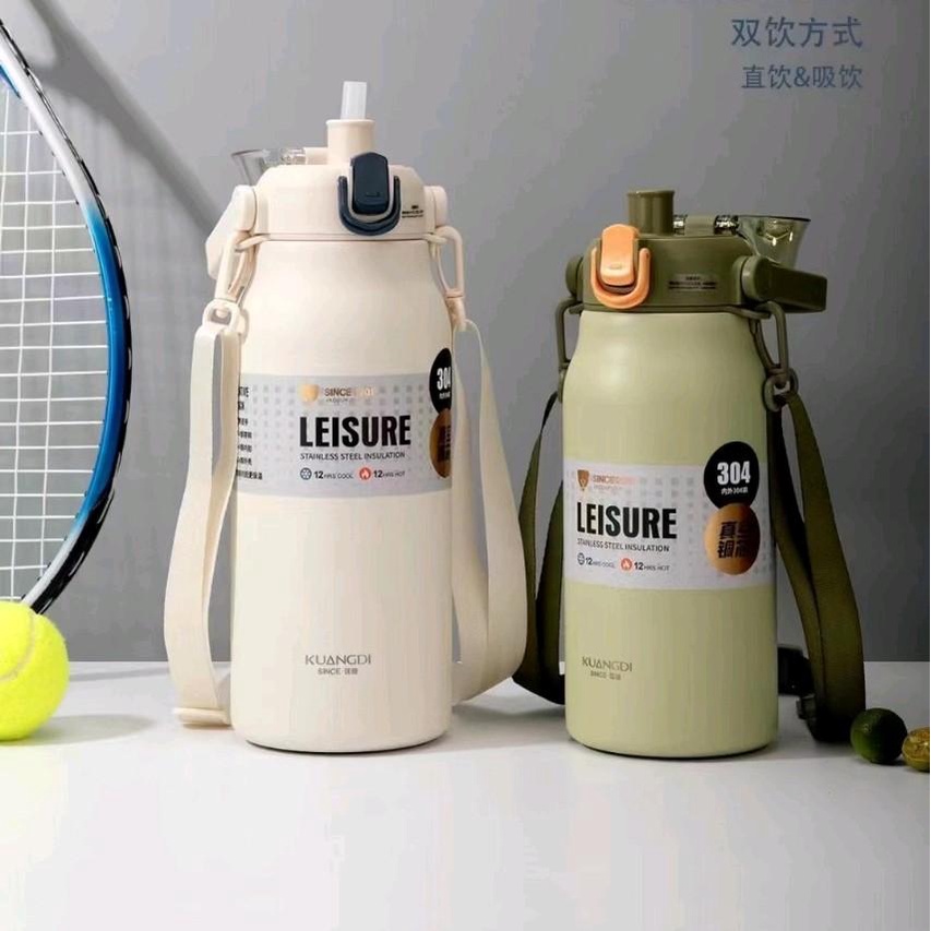 Bình giữ nhiệt 1300ml-1800ml KD-7050 có ống hút,lọc trà, dây đeo inox 304 tiện lợi