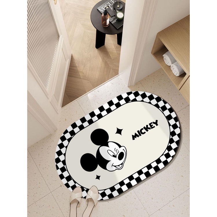 Thảm Lót Sàn Nhà Tắm Mềm Mại Thấm Hút Nước Chống Trượt Chống Rơi Hình Chuột mickey