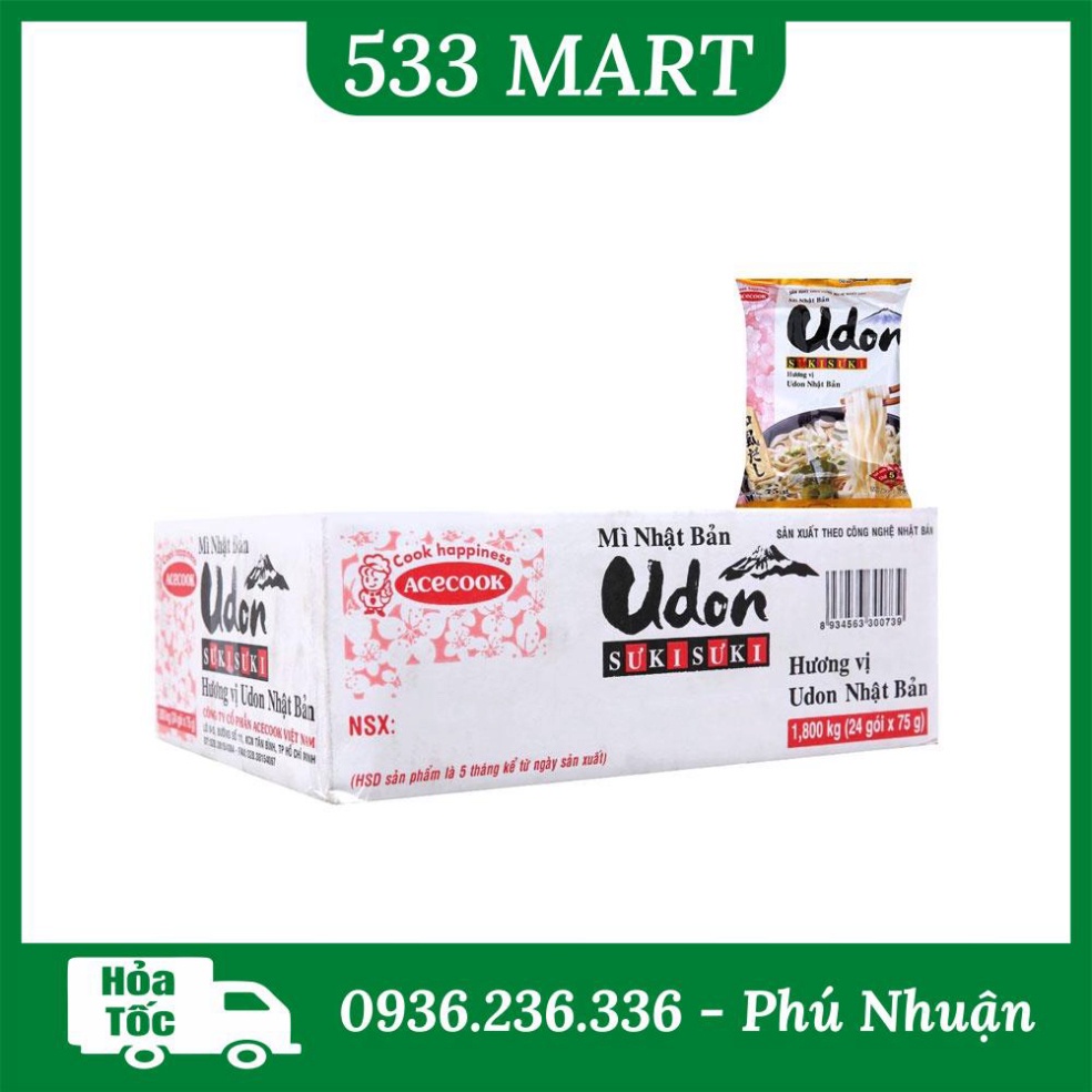 [ACECOOK] Thùng 24 gói mì Udon Suki Acecook x 75gr