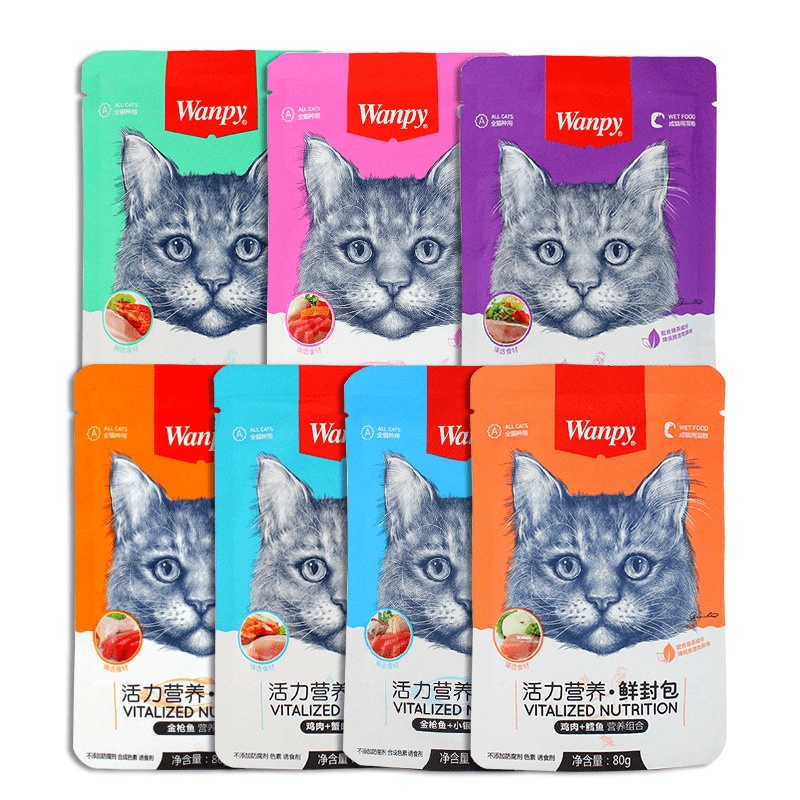 Hàng mới nhất  COMBO 10 gói pate WANPY cho mèo 80g/gói thơm ngon