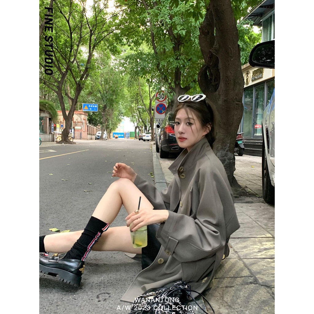 Áo Khoác Gió Ngắn Phong Cách Mới 2023 Cho Nữ