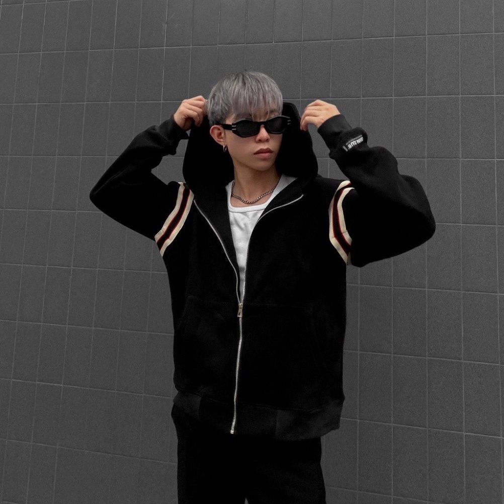 Áo Hoodie Zip ODIN CLUB Red Lines, Áo khoác nam nữ form rộng chất nỉ cao cấp phong cách