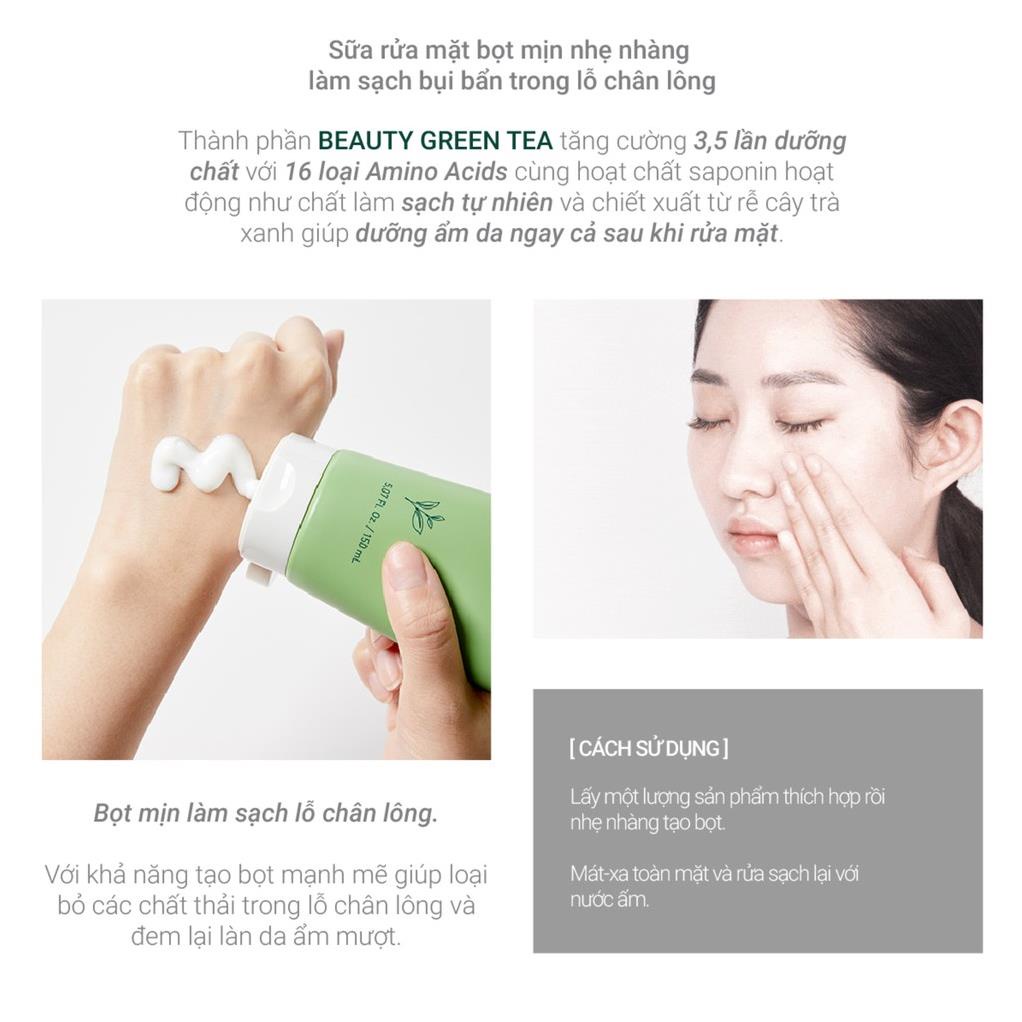 Sữa rửa mặt làm sạch innisfree Green Tea Foam Cleanser 150ml | BigBuy360 - bigbuy360.vn