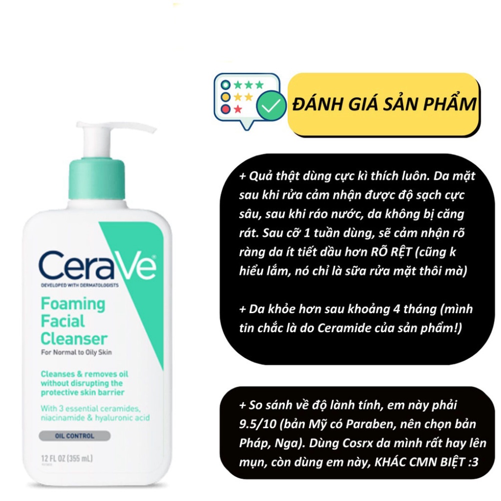 Sữa Rửa Mặt Cerave 236Ml Cho Da Dầu - Da Mụn - Da Khô | BigBuy360 - bigbuy360.vn