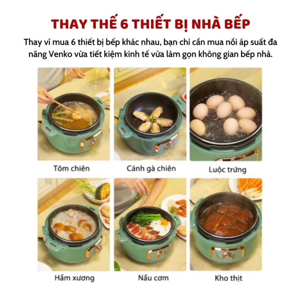 Nồi Áp Suất Đa Năng Venko VP52 màu xanh hiện đại bảo hành 12 tháng Duhashop1 ...